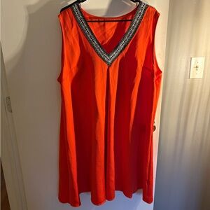 SHEIN Bright Orange Curve Shift Dress